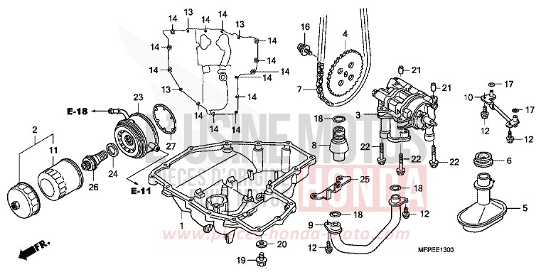 OELWANNE/OELPUMPE von CB1300 Super Bold'or ABS PEARL SUNBEAM WHITE (NHA66KF) von 2010